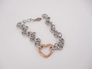 1968 NIP Heart Linked Two Tone Bracelet